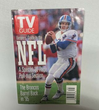 Vintage Tv Guide Sept 2 - 8 1995 Nfl Guide Rare John Elway Cover Denver Broncos