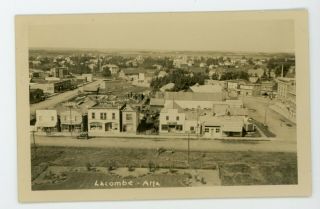 Lacombe Alberta Vintage Real Photo Postcard Rppc Building And Retail Business