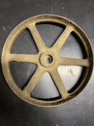 Antique Vintage 13 3/4 " Cast Iron Flywheel Hit & Miss Steam Engine Belt Pulley