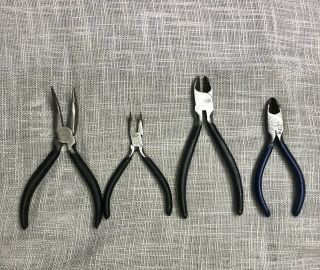 4 Vintage Craftsman 6 " Bent Needle Nose Pliers 45083 & 45072 Cutters Usa Made.