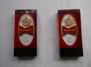 Vintage " Budweiser " Square Beer Taps/ Set Of Two
