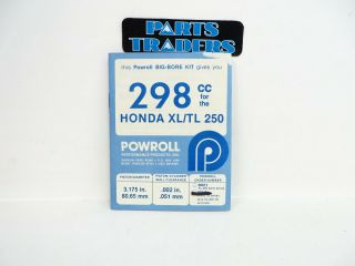 Vintage Powroll Performance Products Big Bore Kit Instructions Honda Xl250 Tl250
