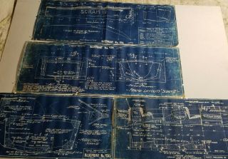 Antique/vintage Scram Lll Boat Blueprints Construction Details Print
