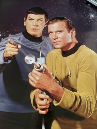 Vintage " Star Trek " Poster • Spock & Kirk • 24 " X 36 " • 2001 • Appears