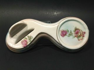 Vintage Mcm Porcelain Floral Tea Cup And Saucer Display Stand Arnart Japan Rare