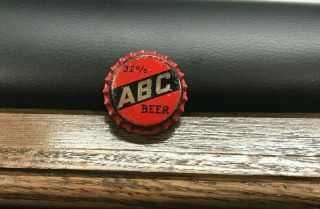 Vintage Abc Beer Cork Bottle Cap / Crown A.  B.  C.  Brewing Co St Louis Mo