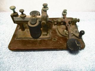 Antique Signal Electric Mfg.  Telegraph Sounder & Key On Board (kob) Learners Set