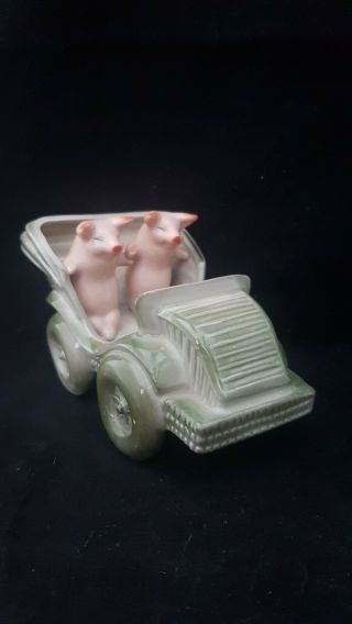 Victorian Pig Fairing Two Pigs In Car & No Chauffeur German Porcelain