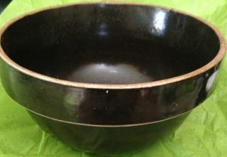Vintage Hearty Brown Stoneware Bowl= 9 1/4 X 5 1/4 "