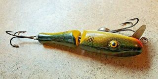 Vintage Jointed Paw Paw Pike Wood Fishing Lure 2