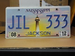 License Plate Jil 333 = 2012 Mississippi Lighthouse Lucky Number Triple Digit