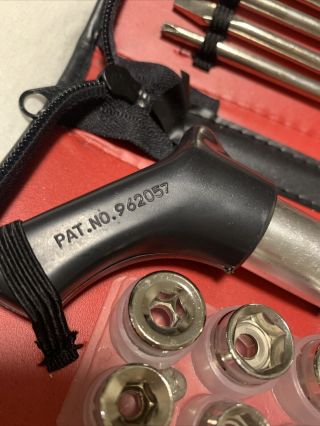 Vintage Pistol Grip Ratcheting Screwdriver Socket Set FORD Pat.  No.  962057 2