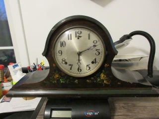 Antique Gilbert 1807 Mantel Clock Hand Painted Case - Currently Running