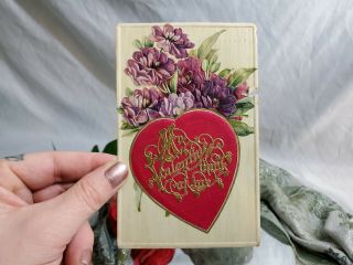 Vintage Antique Embossed Valentines Day Card Early 1900 