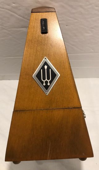 Vintage Wittner Metronome Walnut Wood Case Germany Great 803m W/box