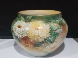 Large 1919 Antique Limoges Bernardaud B & Co Handpainted Signed Flower Pot Vase
