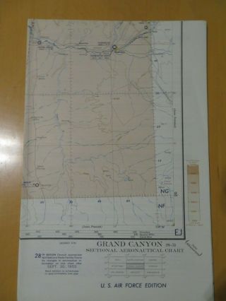 Sectional Aeronautical Chart Map Grand Canyon 1955 U.  S.  Air Force Edition