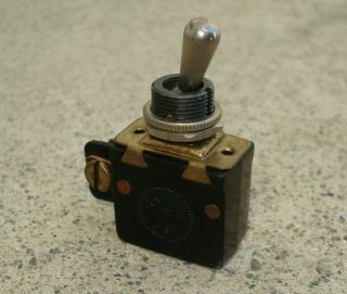 Vintage Carling Usa Bakelite Toggle Switch On / Off Ul Listed 20a 125v