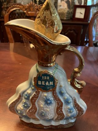 Vintage Jim Beam Gold 155 Months Old Whiskey Decanter With Labels