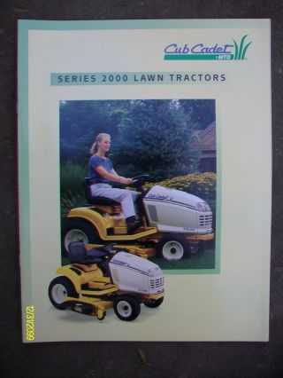 Vintage Ih International Harvester Cub Cadet Series 2000 Lawn Tractors Booklet