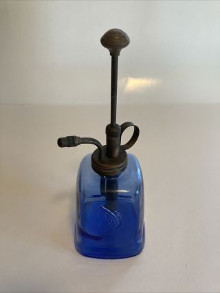 Vintage Blue Glass Mister Atomizer Plant/flower Watering Spray Bottle.