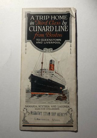 Vintage 1930’s Brochure Cunard Line Ocean Liner Schedule - Cruise Ship
