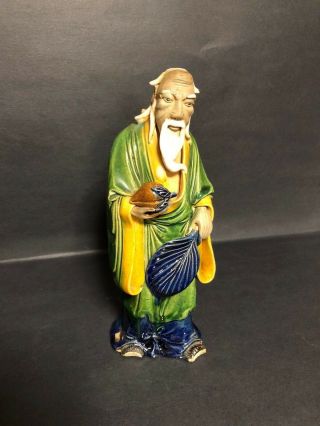 Antique Old Chinese Mudman Mud Man Clay Ceramic Sculpture Figurine Signed China