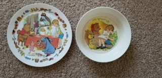 Vintage Disney Winnie The Pooh Child Plate Bowl Set