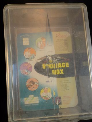 Vintage Gotham Giant Polystrene Storage Box W/ Lid & Advert.  15x11x6