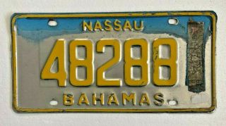 (1) Vintage Nassau Bahamas License Plate 48288