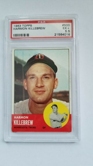 1963 Topps Harmon Killebrew Psa 5.  5 Ex,  Minnesota Twins 500