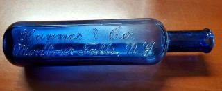 Antique Rare Cobalt Blue Bottle - Haynes & Co.  - Montour Falls,  Ny