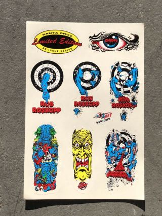 Very Rare 90s Santa Cruz Rob Roskopp Vintage Skateboard Sticker Jim Phillips Art