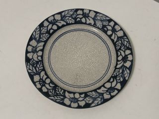 Dedham Pottery Azalea Pattern 6 " Plate; Antique Crackleware Rabbit Mark Flowers