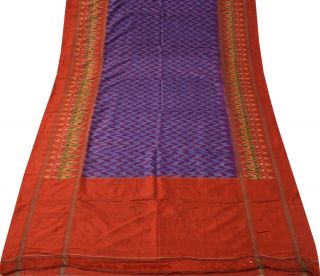 Vintage Saree 100 Pure Silk Hand Woven Ikat Patola Scrap Sari For Craft