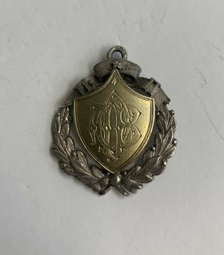 Antique Imperial Russia 84 Silver Hallmarked Badge Mono Military Av (АВ) Medal