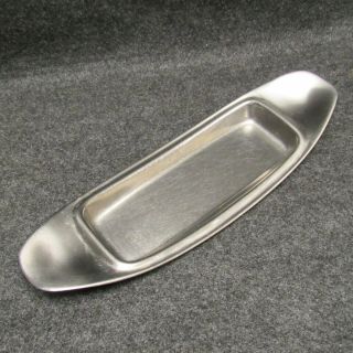 Wmf Cromargan Germany Brushed Stainless Steel Butter Dish Plate 8 - 3/4 " Long Vtg