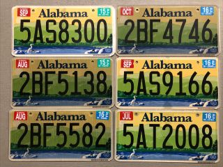 One Alabama License Plate Hills/lake Heart Of Dixie Random Letters/numbers