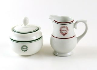 Vintage Raffles Hotel Singapore Creamer And Sugar Bowl W/ Lid,  Made In England
