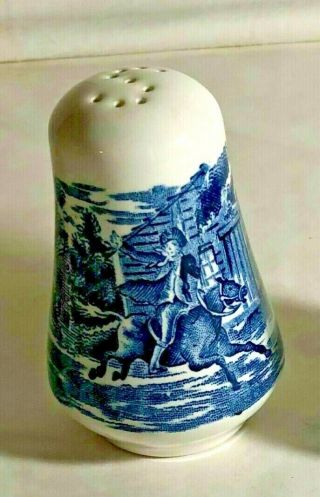 Vintage Staffordshire Liberty Blue Ironstone Paul Revere Single Salt Shaker
