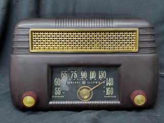 Vintage Antique General Electric Ge Bakelite Tube Radio Model 202 Brown