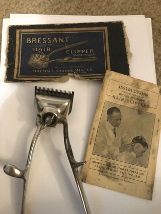 Brown And Sharpe Hair Clippers Bressant Vintage