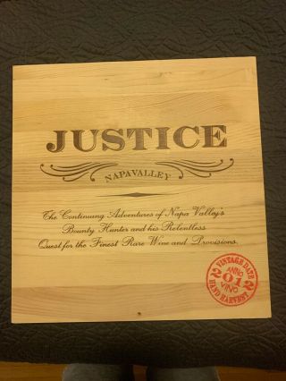 Justice 2012 Napa Valley 15 " X 14.  5 " 2 - Sided Vintage Crate Box Side 1 Panel