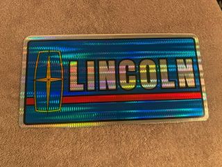 1970s Reflective Lincoln Dealer Dealership Metal Novelty License Plate Tag