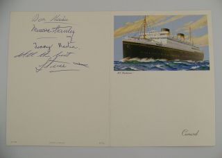1960 RMS M V Britannic Cunard Line Gala Dinner Menu 3