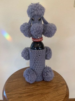 Vintage Handmade Crochet Poodle Wine Bottle Holder