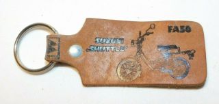 Vintage Leather Suzuki Shuttle Fa50 Moped Motorcycle Advertising Keychain