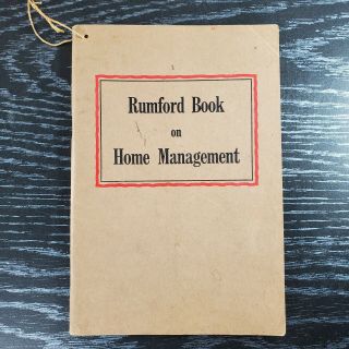 Vintage Rumford Book On Home Management Paperback Baking Powder