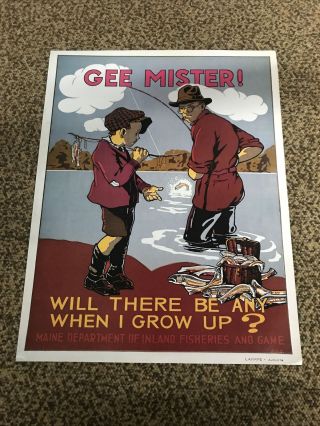 Gee Mister Poster By Lahaye Maine Inland Fisheries & Wildlife Poster