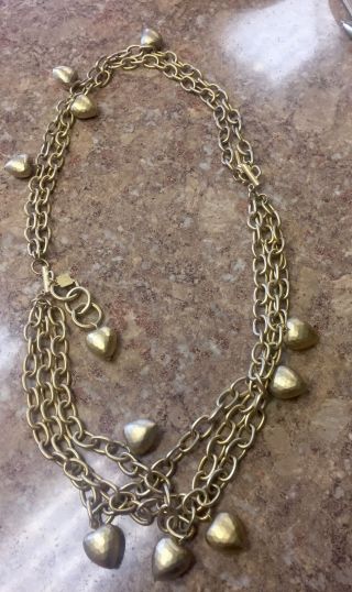 Anne Klein Signed Vtg.  Necklace Choker Chunky Curb Link Matte Gold Chain Fashion